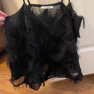 Carmela Black feathered top